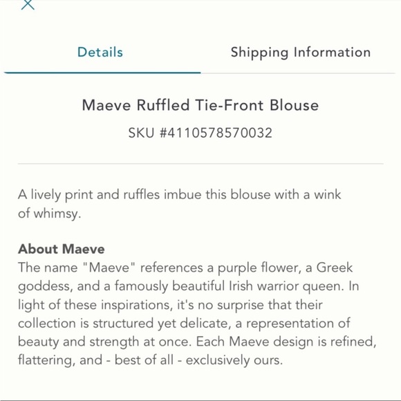 Anthropologie NWT Maeve Ruffled Tie-Front
Blouse Size XSP. - Picture 5 of 15